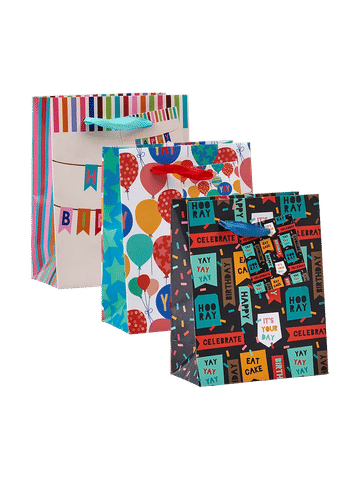 Set of Three Festive Gift Bags