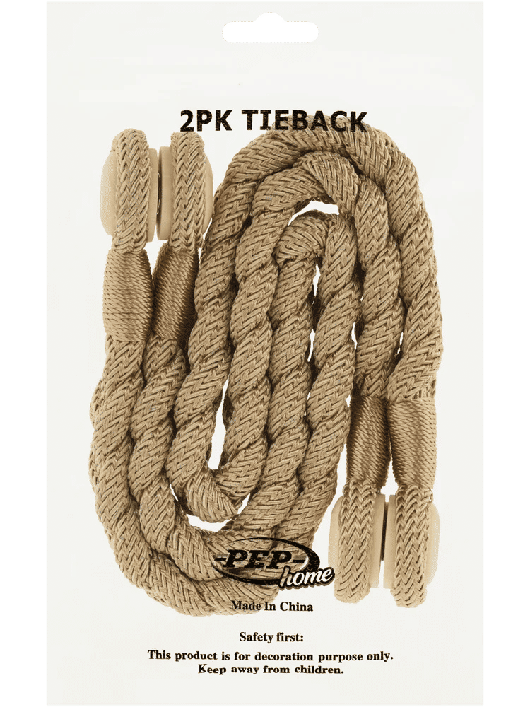 Braided Rope Curtain Tiebacks 2-Pack