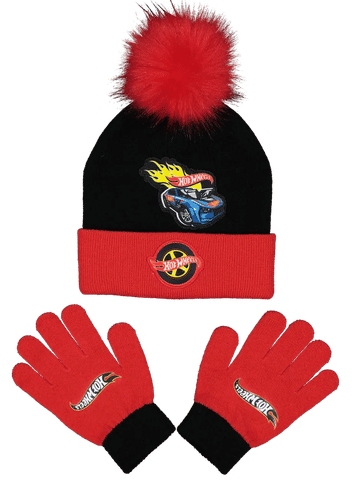 Hot Wheels Beanie And Glove Set