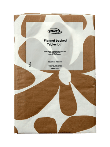 Floral Flannel Backed 130x180cm Tablecloth