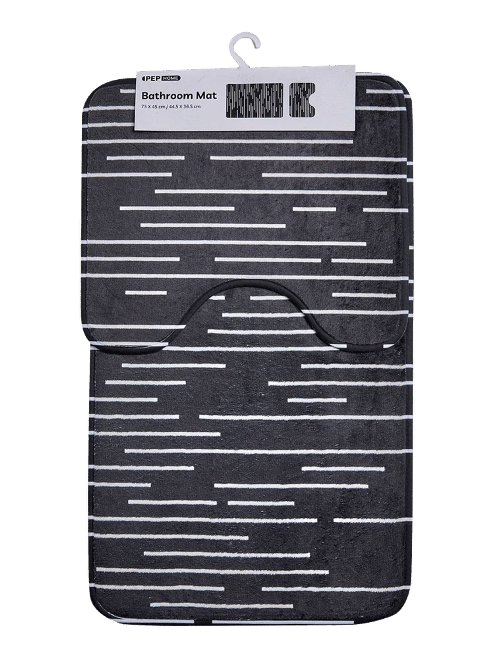 Striped 2-Piece Foam Bath Mat Set