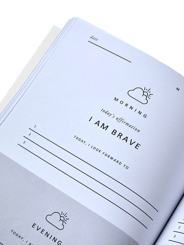 Blue Gratitude Journal Book Gold Foil