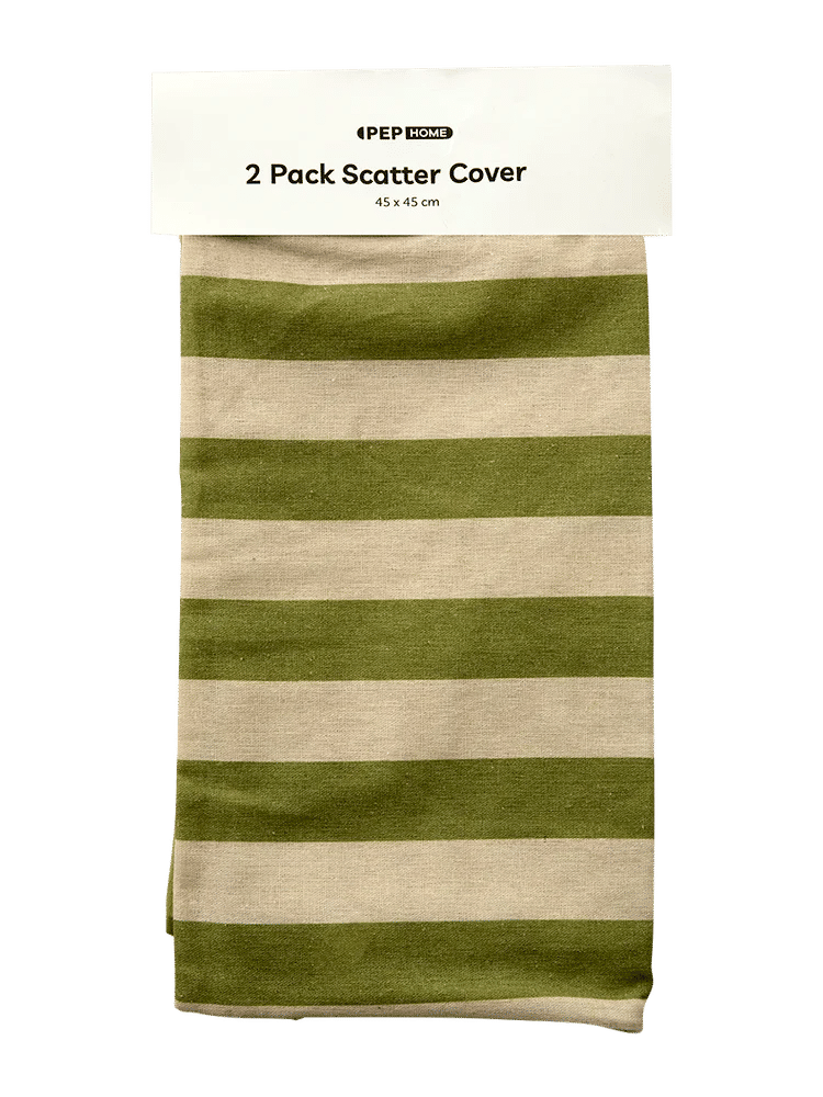 Striped Green Scatter Covers 2-Pack 45x45cm
