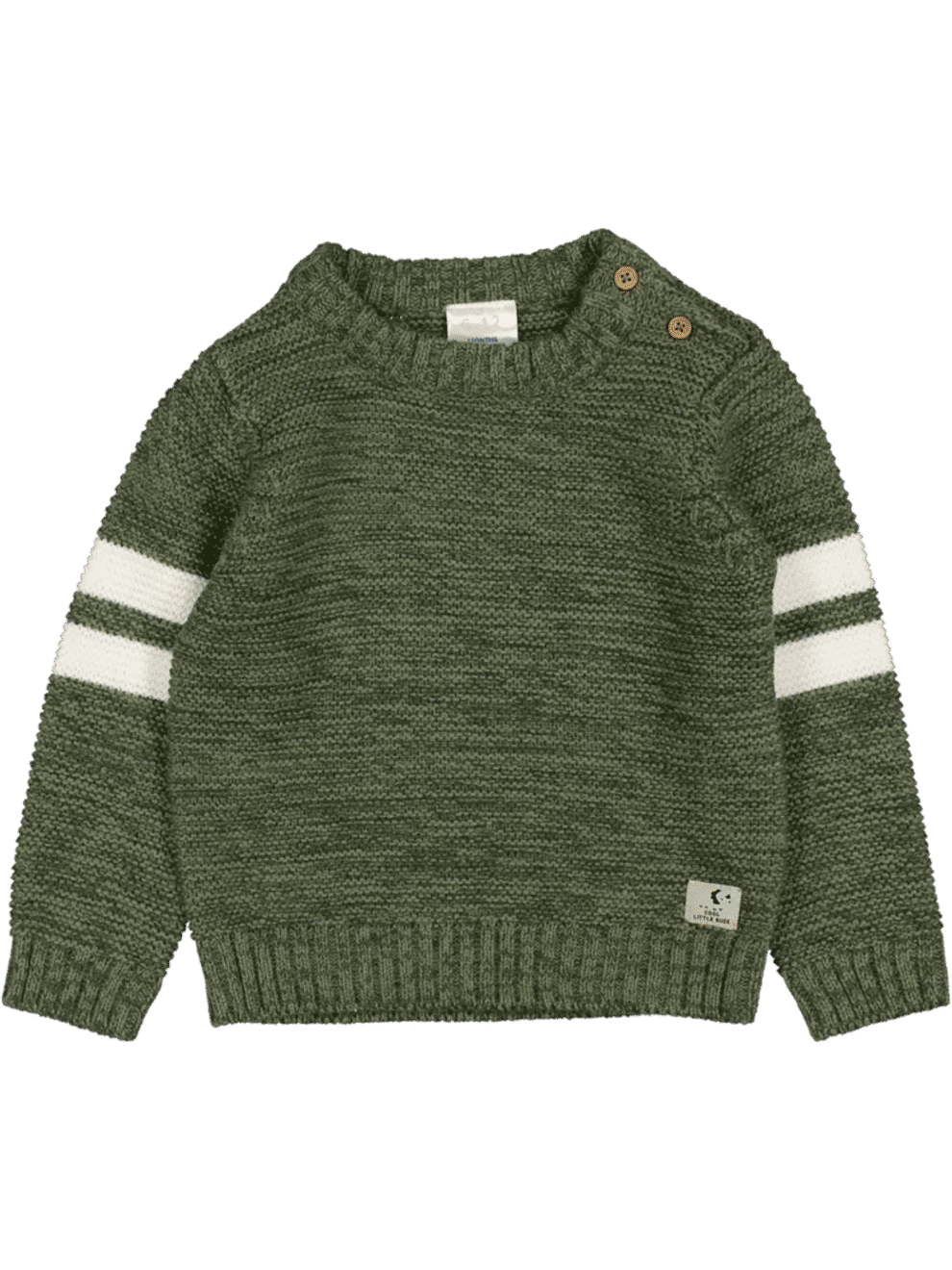 Green Striped Textured Knit Jersey