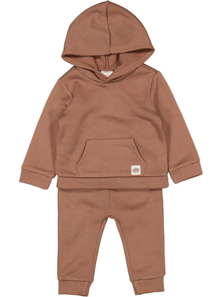 Two Piece Brown Hoodie Set