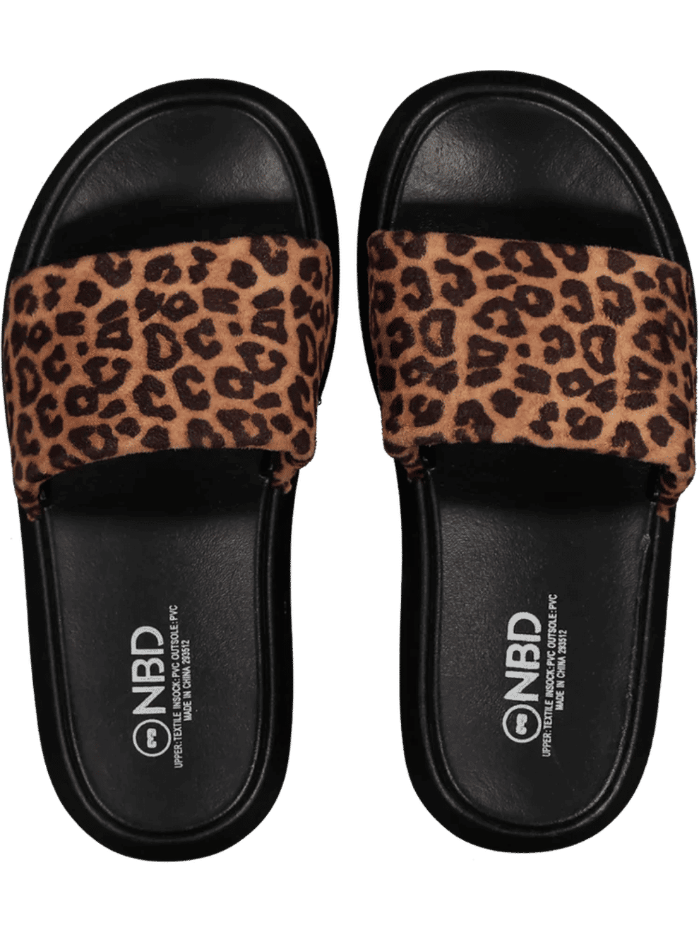 Black Animal Print Slider Sandals
