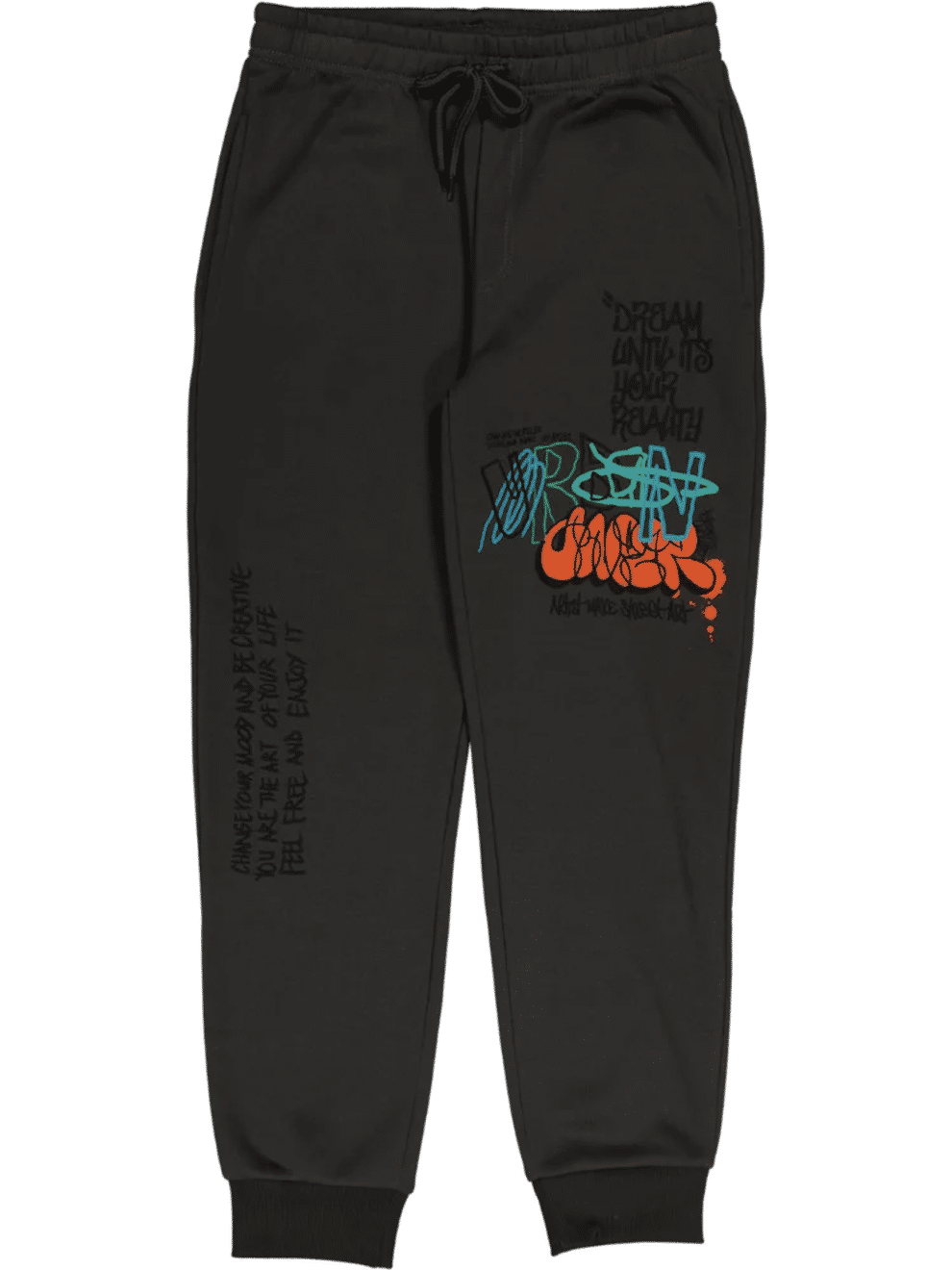 Charcoal Graffiti Print Joggers