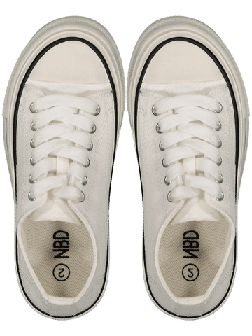 White Canvas Low Sneakers