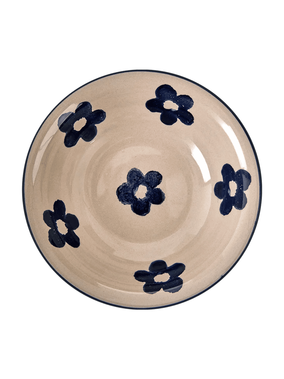 Blue Floral Ceramic Bowl Cream (1)