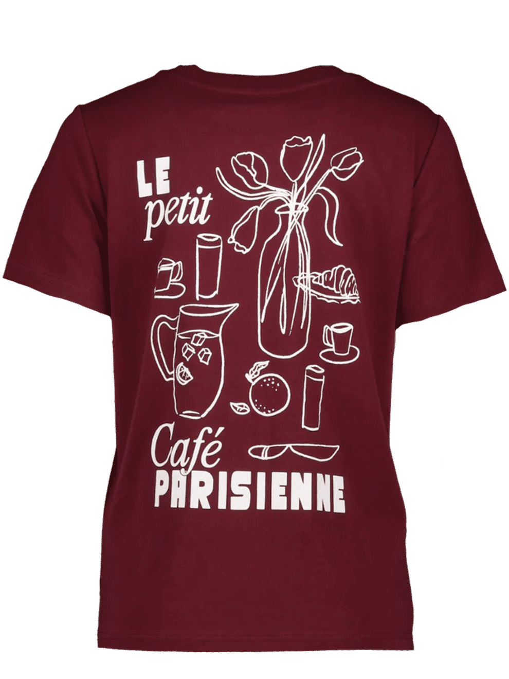 Burgundy Graphic Print Short Sleeve T-Shirt (1)