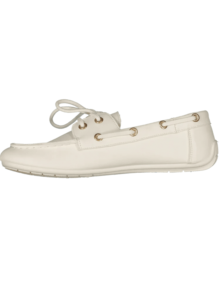 Off-White Casual Loafers With Lace Detail