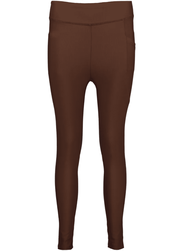 Comfortable Brown Ribbed Active Leggings