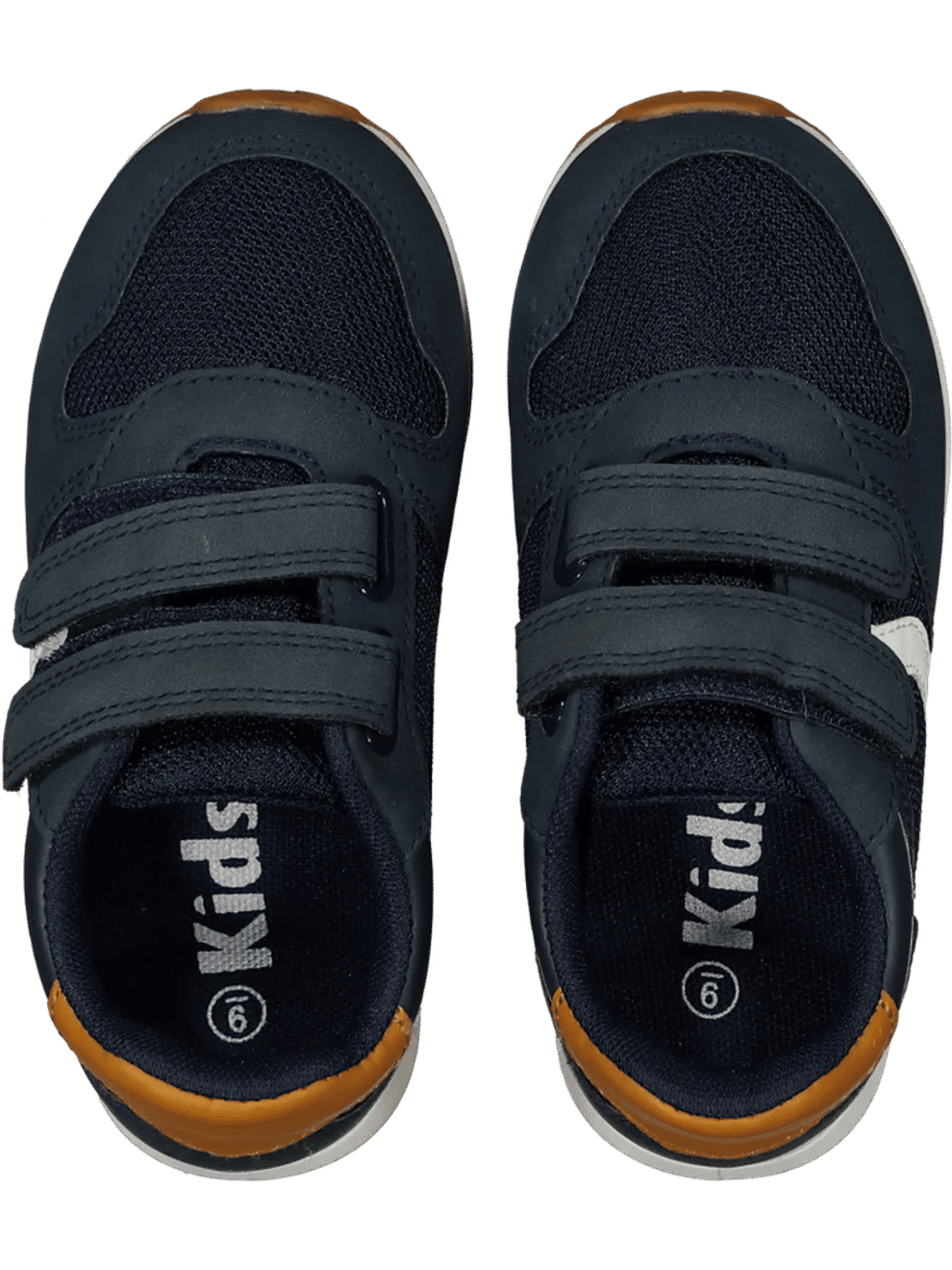 Navy Blue and Yellow Velcro Strap Sneakers (2)