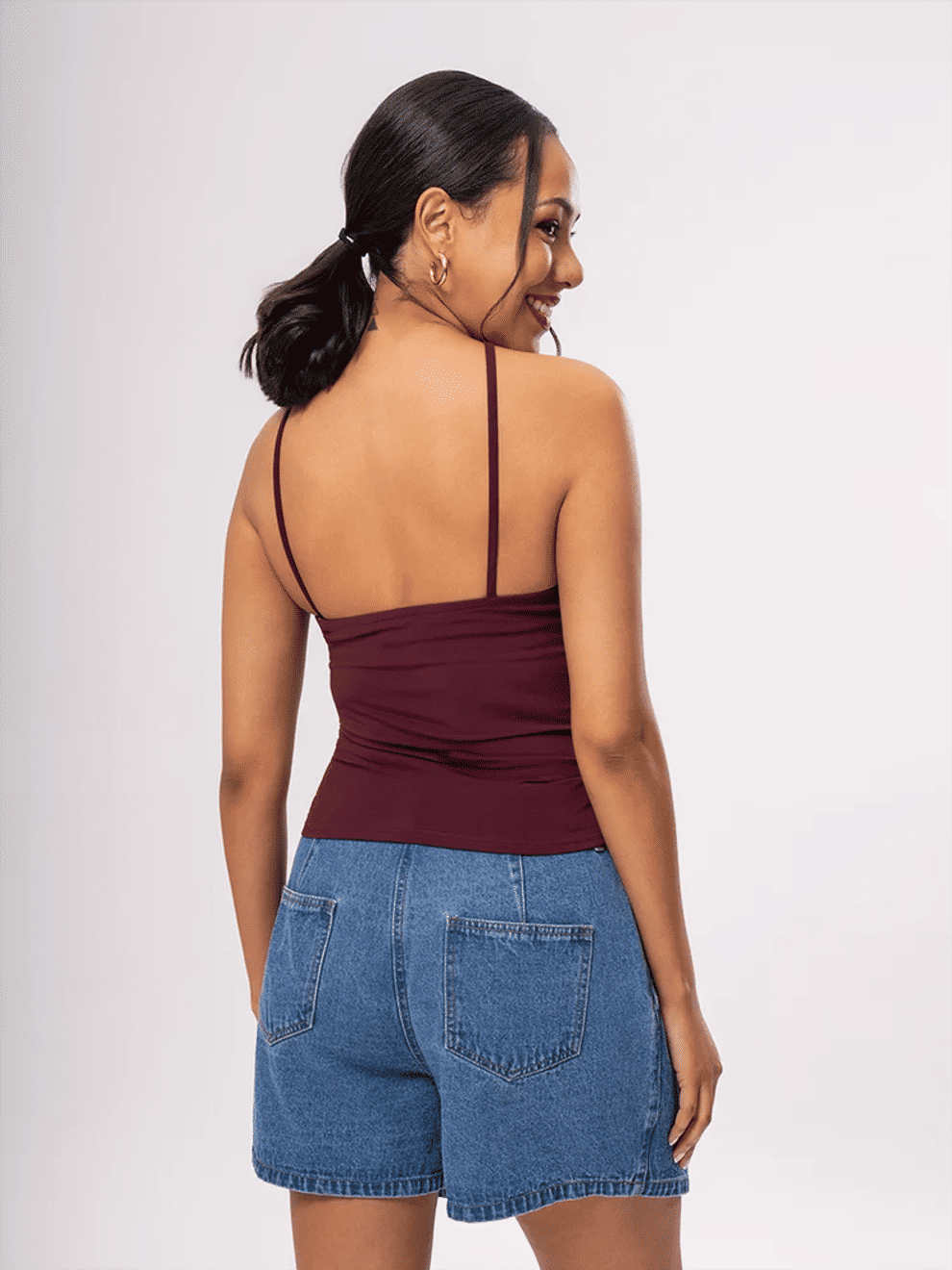 Edge Burgundy Halter Neck Strappy Top (2)
