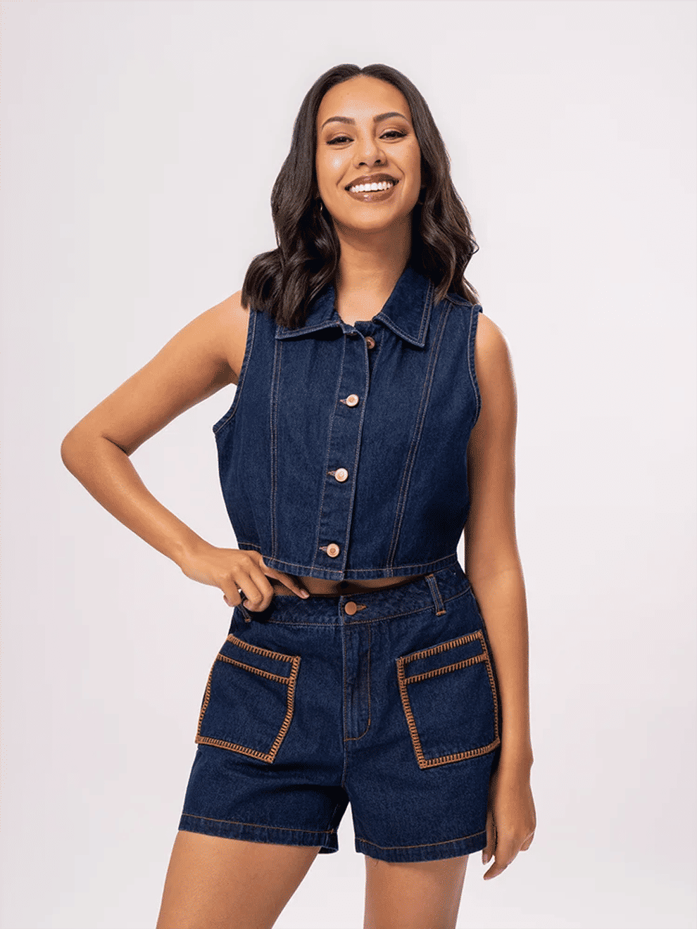 Dark Denim Button-Down Waistcoat (1)