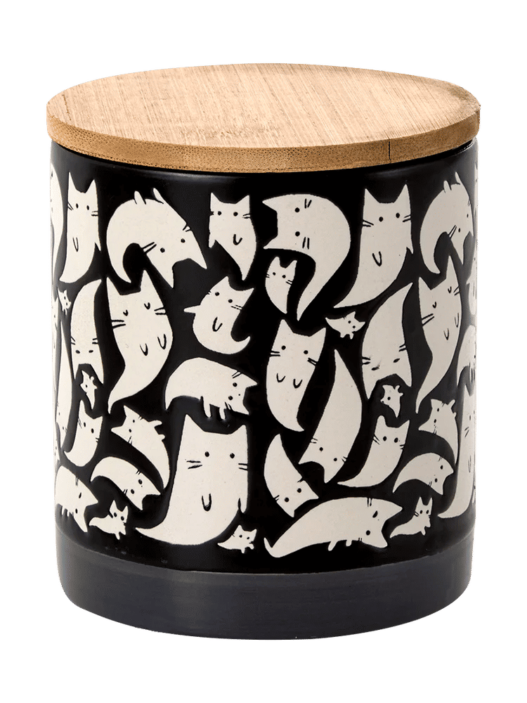 Ceramic Canister with Bamboo Lid 9.5cm (6)