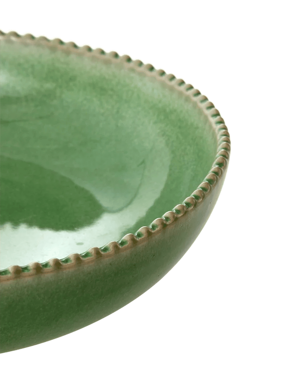 Green Scalloped Edge Ceramic Bowl 20cm (2)