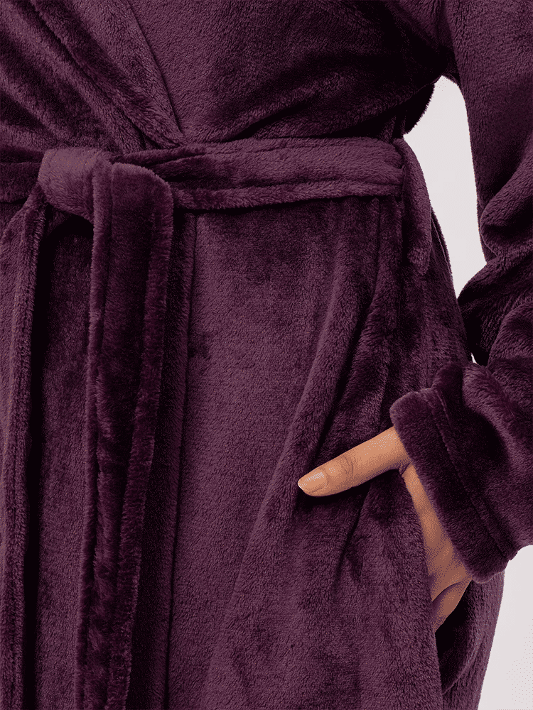 Plush Long Sleeve Bathrobe (2)