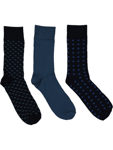 3-Pack Patterned Crew Socks