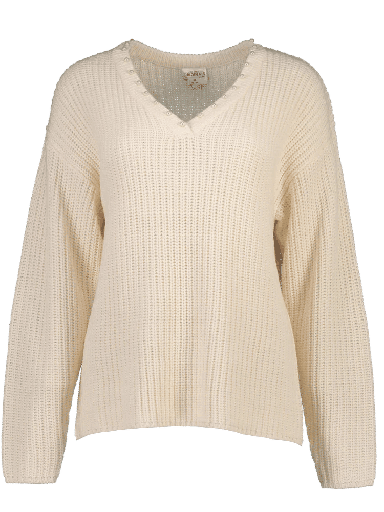 Cream Pearl V-Neck Jersey