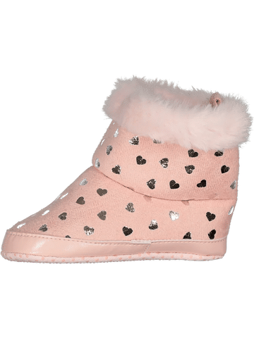 Pink Heart Print Baby Boots