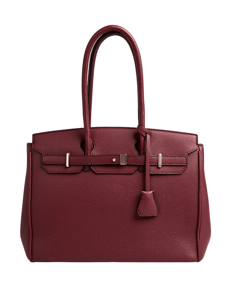 Burgundy Textured Tote Bag (3)
