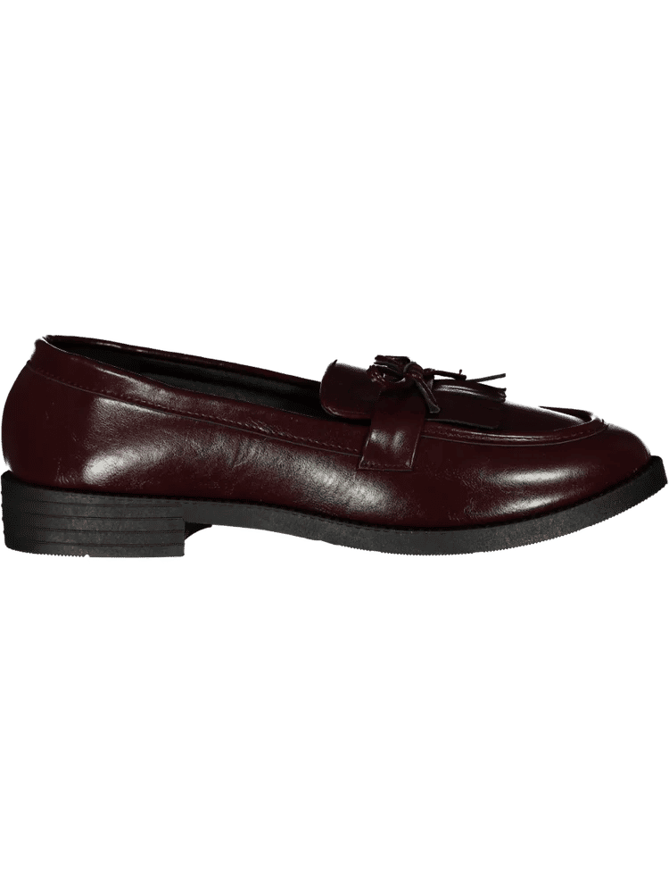 Burgundy Fringed Loafer Shoes