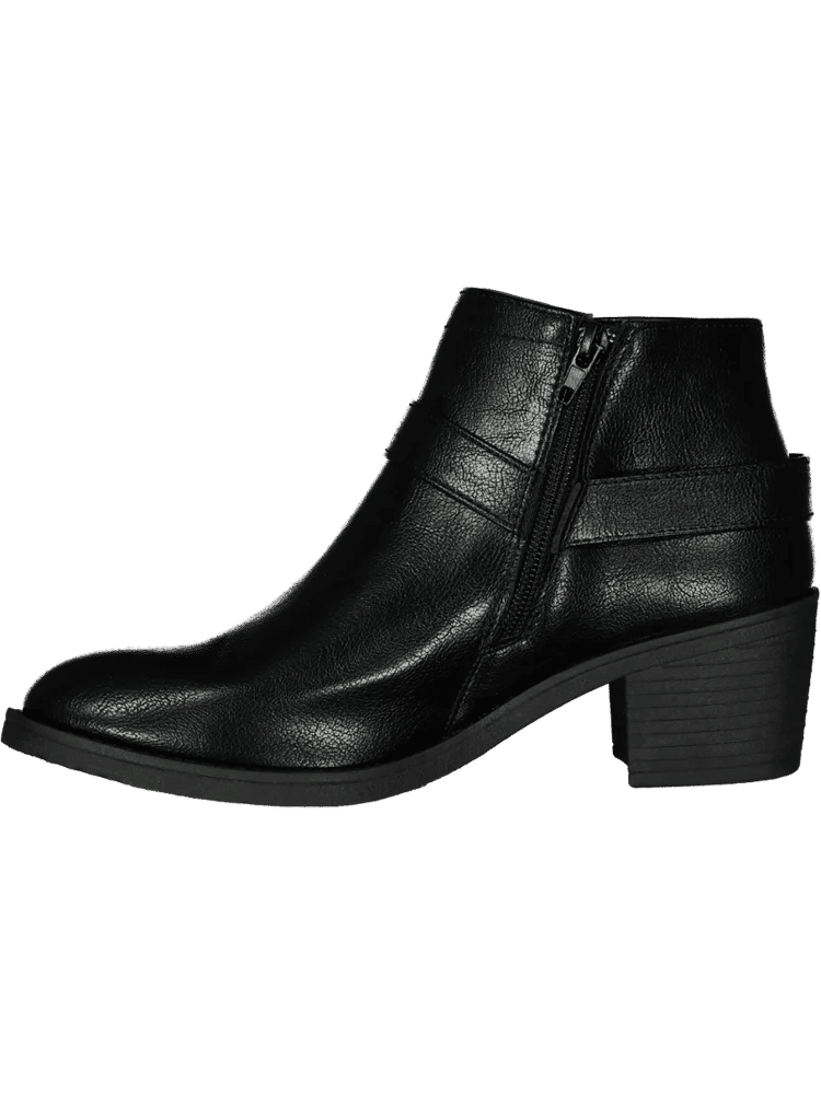 Black Buckle Detail Ankle Boots (1)