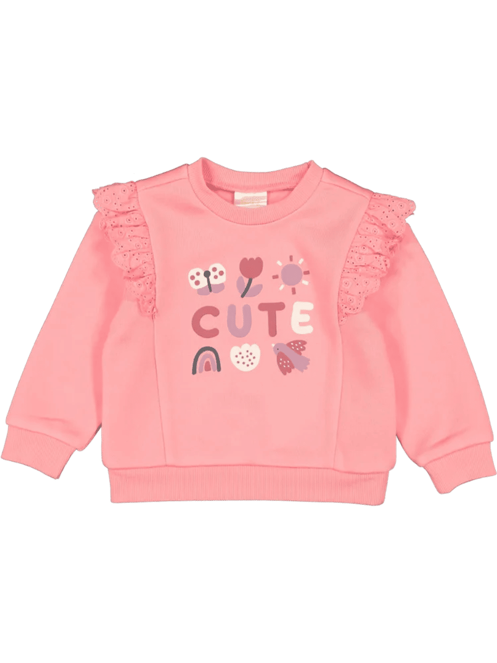 Pink Ruffle Graphic Track Top