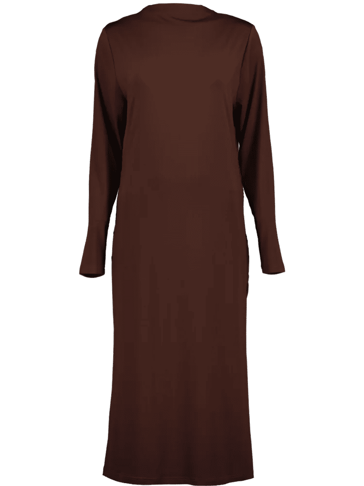 Brown Long Sleeve Maxi Dress