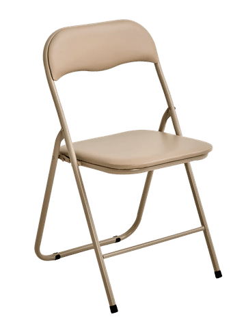 Compact Beige Folding Chair