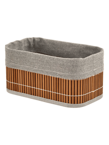 Bamboo Storage Basket with Fabric Liner