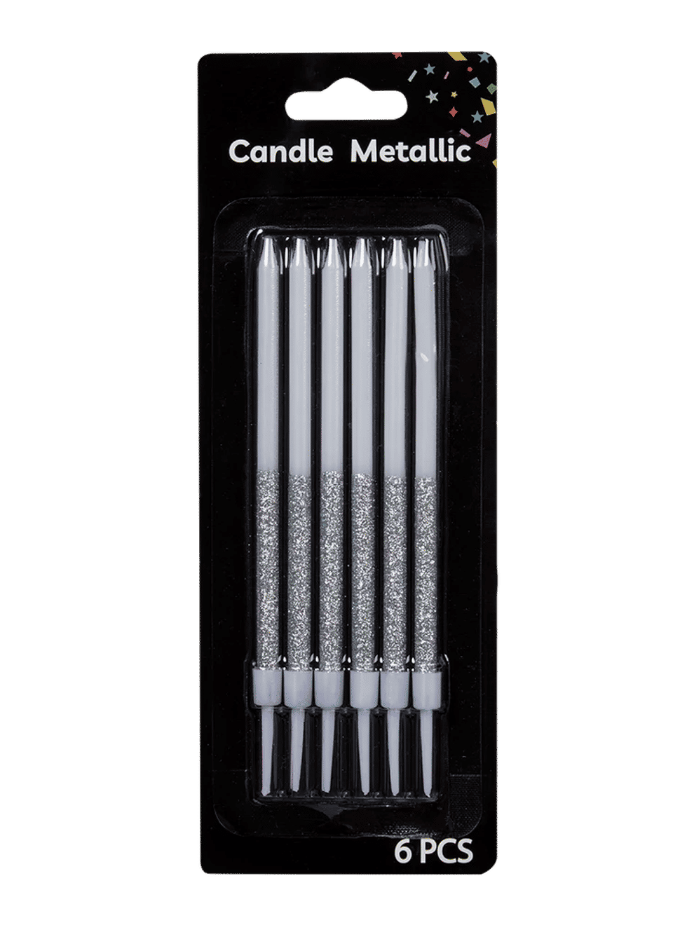 Metallic Glitter Candles 6-Pack