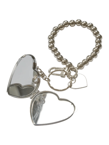 Heart Shaped Mirror Keyring