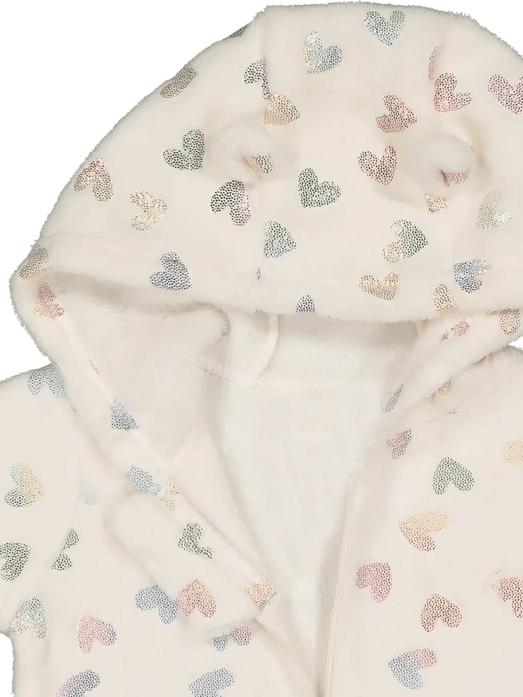 Heart Print Hooded Babygrow (2)