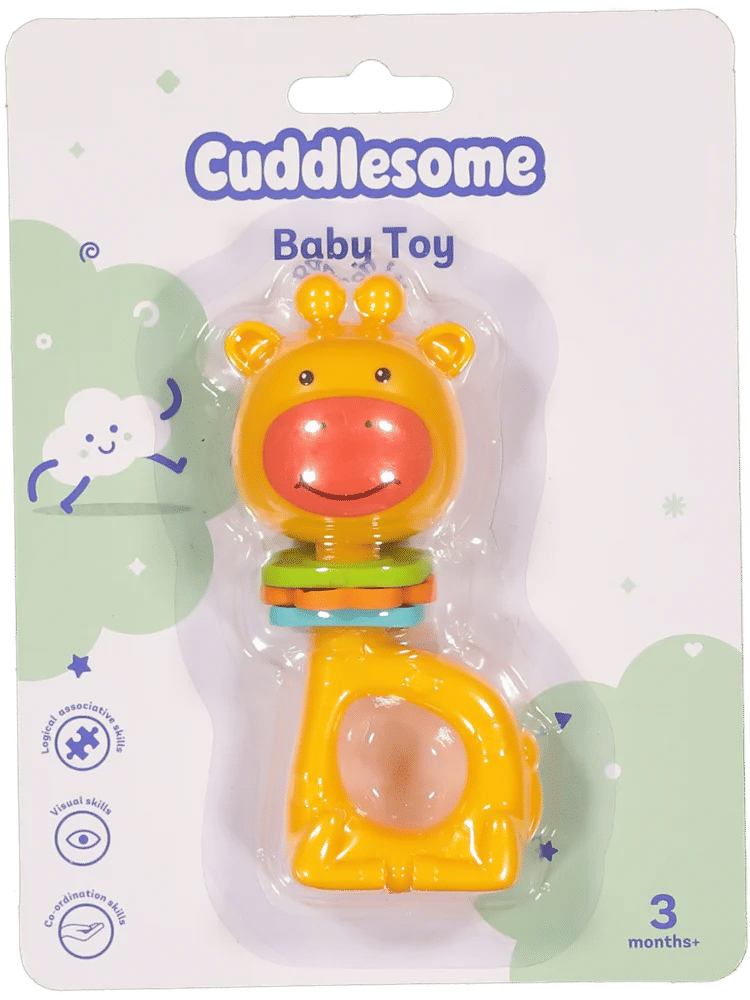 Yellow Giraffe Plastic Baby Rattle