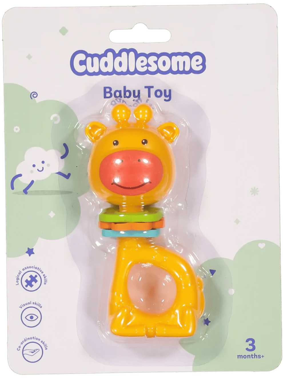 Yellow Giraffe Plastic Baby Rattle