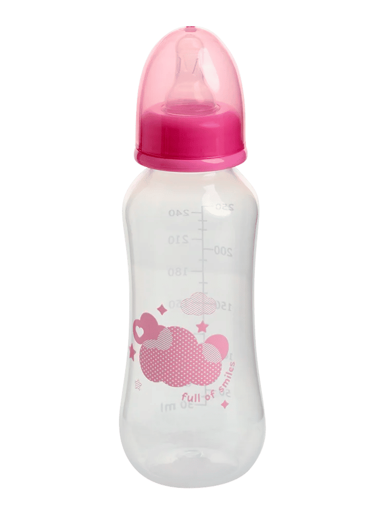 Pink 250ml Plastic Baby Feeding Bottle (1)