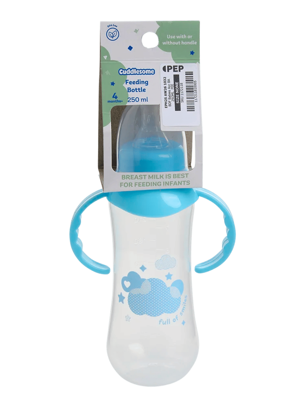 Blue 250ml Baby Feeding Bottle