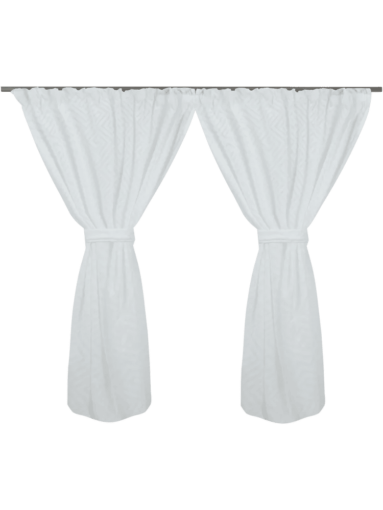 Geo White Taped Unlined Curtain
