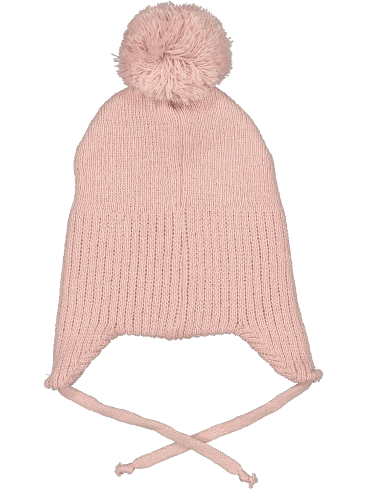 Pink Knit Pom-Pom Baby Beanie (1)