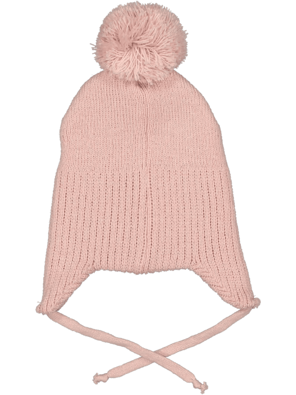 Pink Knit Pom-Pom Baby Beanie (1)