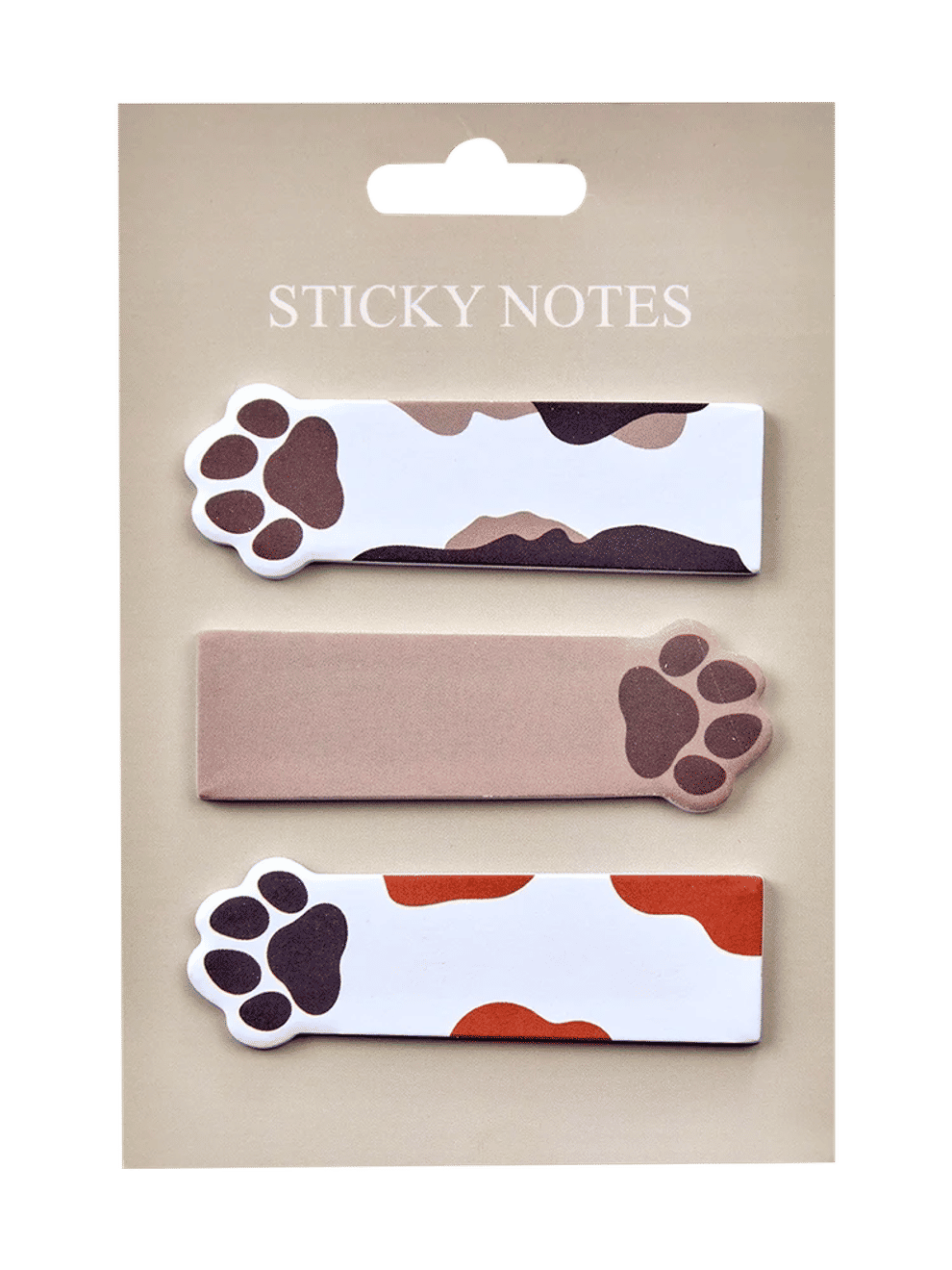 3-Pack Paw Print Sticky Notes