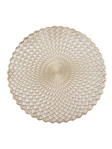 Gold Round Scalloped Edge Placemat