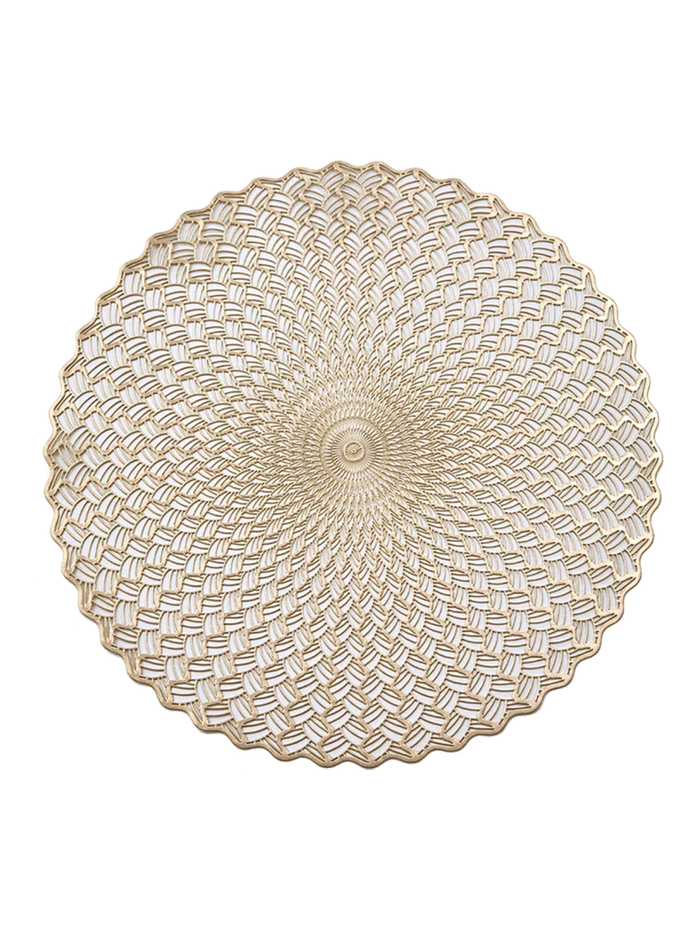 Gold Round Scalloped Edge Placemat