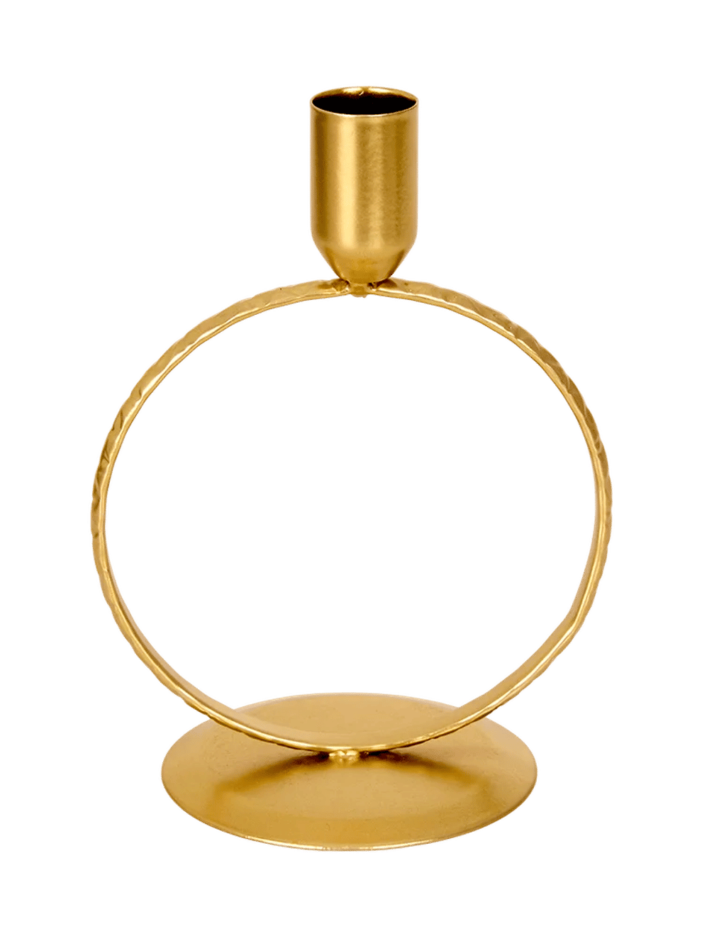 Small Gold Metal Circular Candle Holder (1)