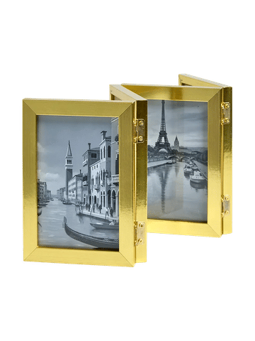 Four Panel Gold Hinged Frame