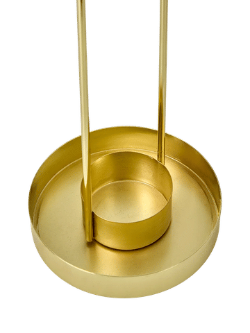 Ribbed Glass Lantern with Gold Handle