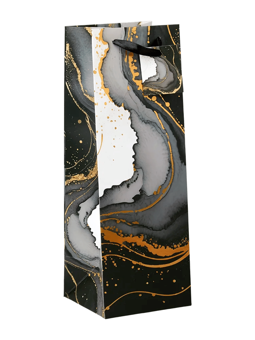 Black and Gold Marble Gift Bag