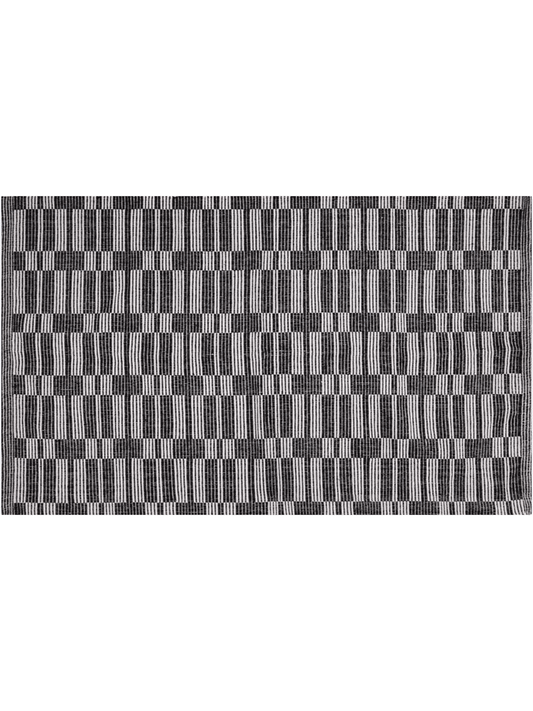 Large Cream And Black Jacquard Rug